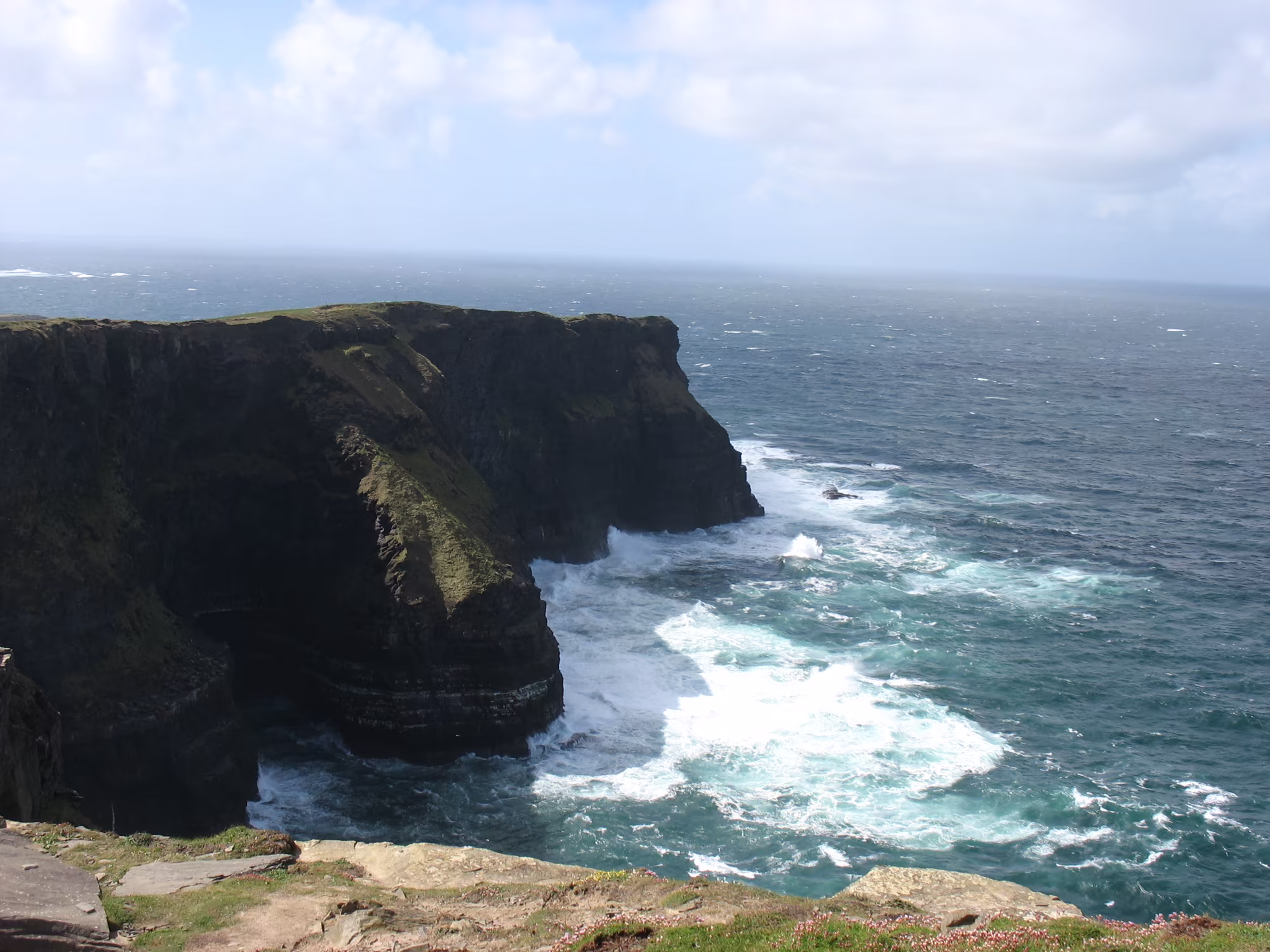 Walking from Doolin to the Cliffs of Moher, the proper coast walk