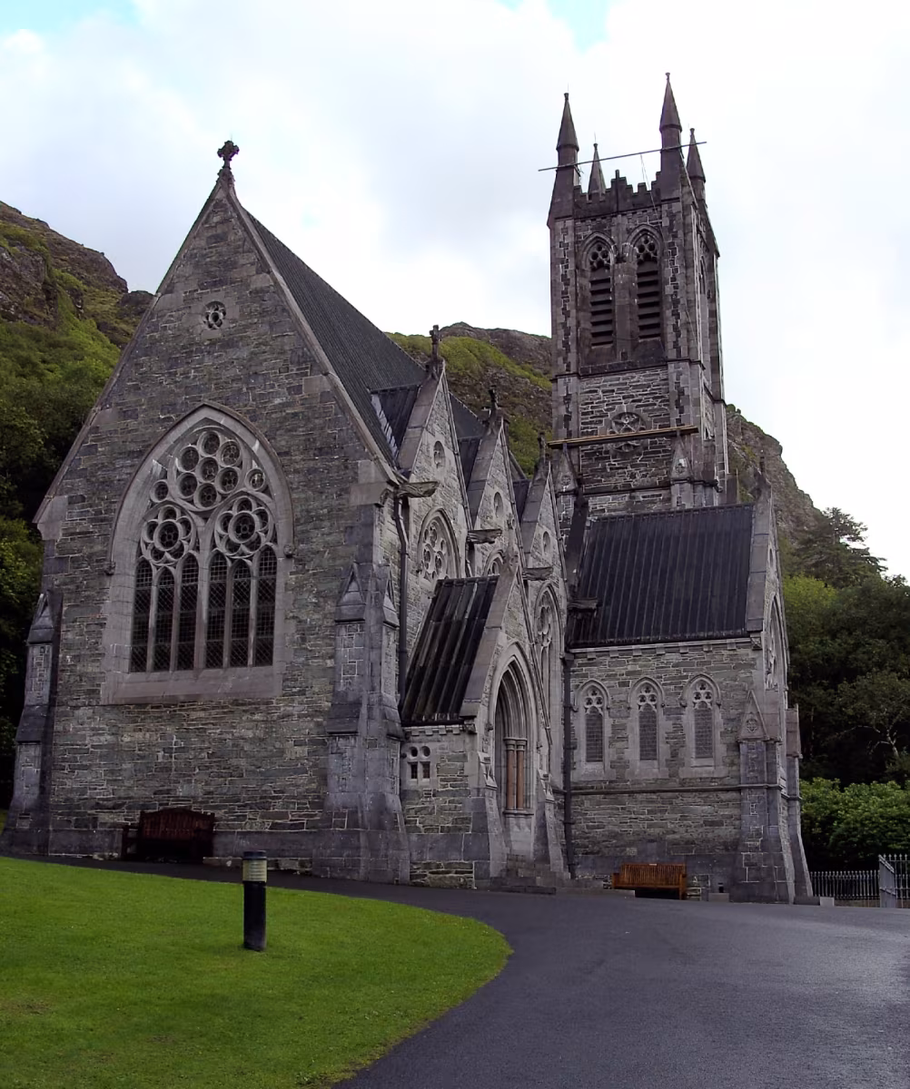 The neo-Gothic memorial church at Kylemore Abbey, built by Mitchell Henry as a mausoleum for his wife Margaret